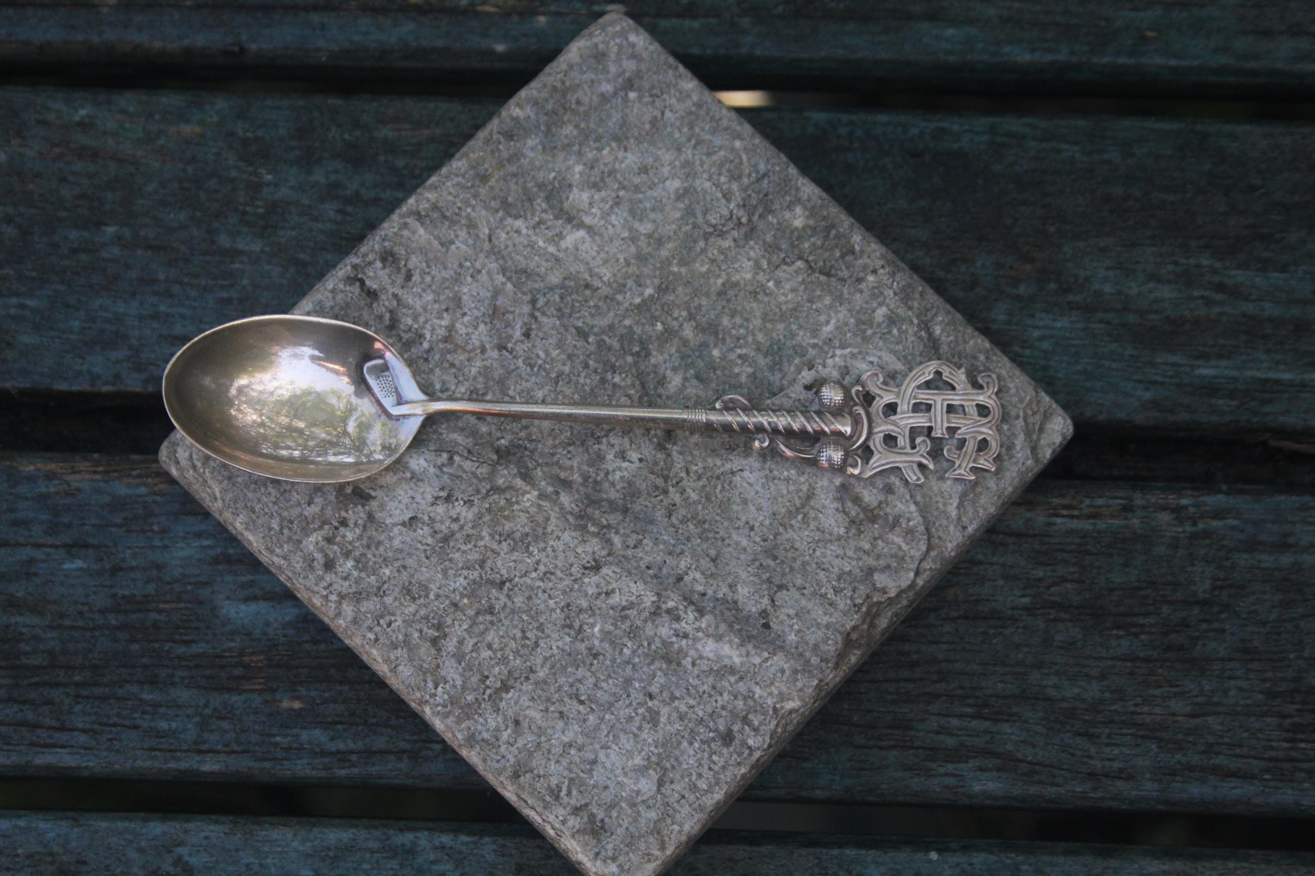 Antique 1935 Sterling Silver Spoon EGC E Golf Club Ornate Golfing
