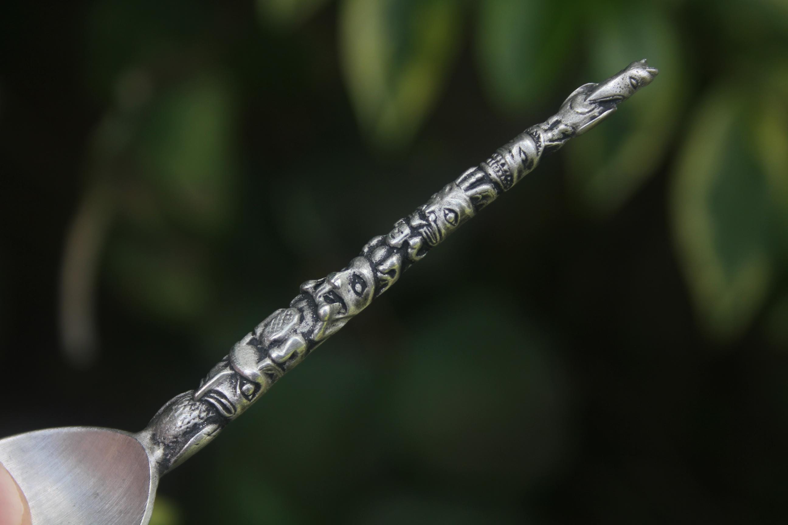 Vintage Pewter Spoon Canada Boma Totem Pole Canadian Souvenir 