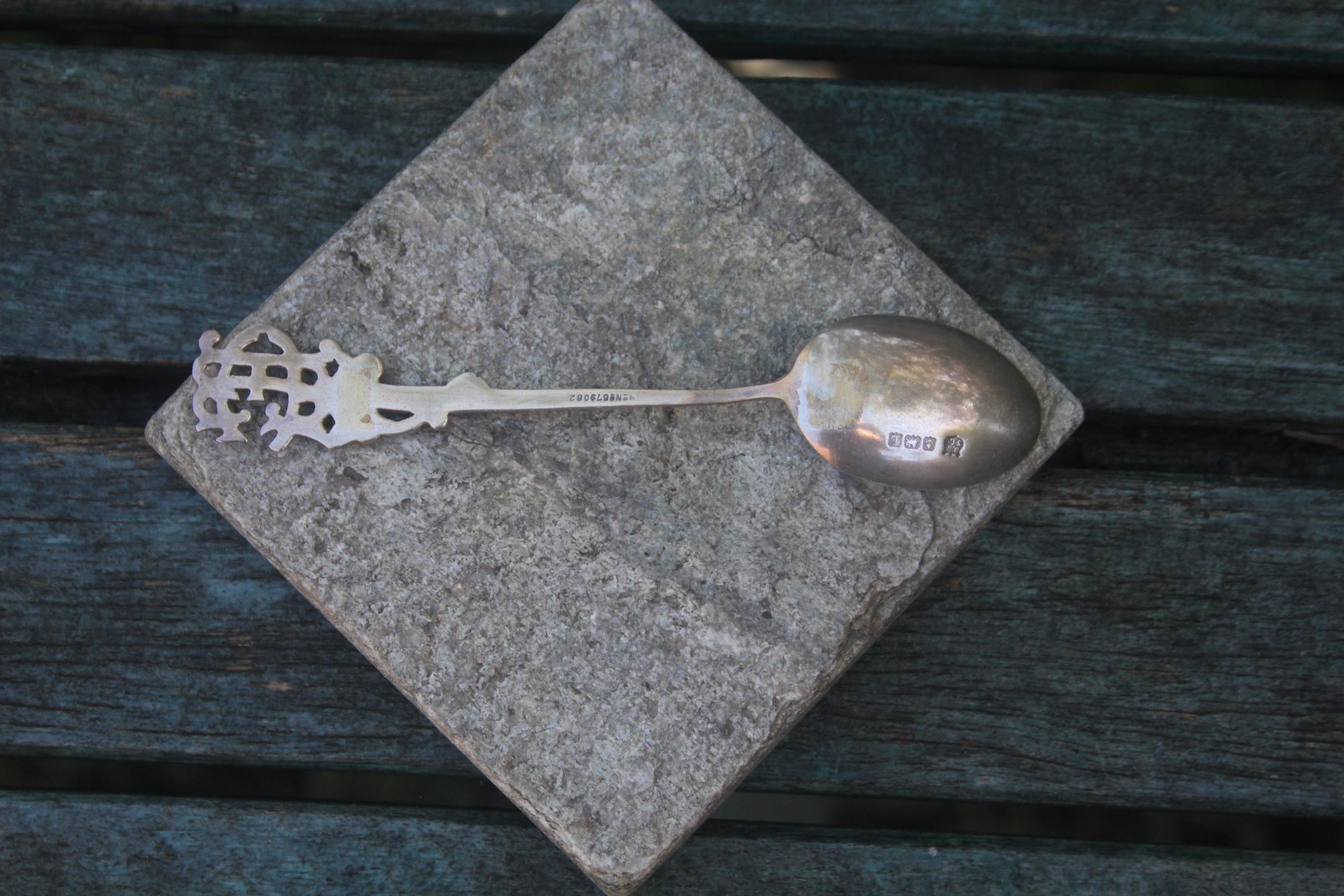 Antique 1935 Sterling Silver Spoon EGC E Golf Club Ornate Golfing