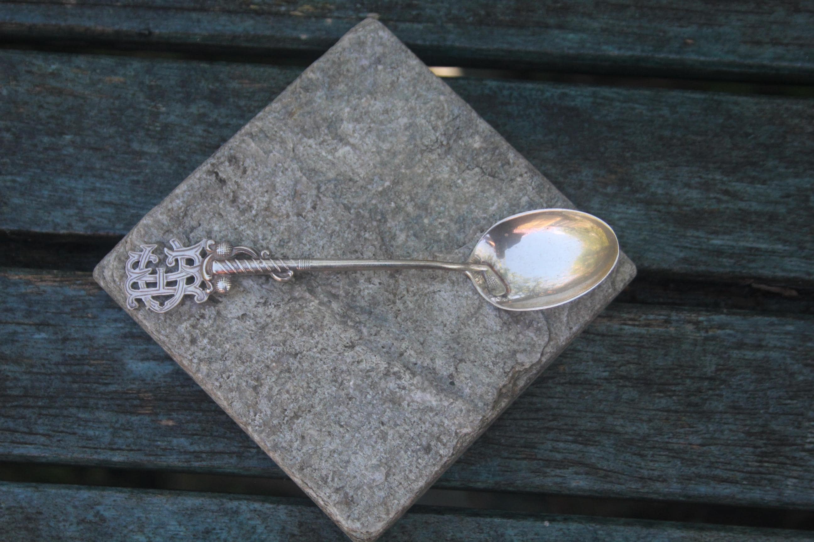 Antique 1935 Sterling Silver Spoon EGC E Golf Club Ornate Golfing
