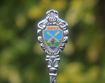 Cuillère vintage souvenir du moulin à vent des Norfolk Broads Royaume-Uni