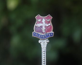 Vintage-Löffel aus Colchester, Essex, England, Großbritannien – Souvenir, kunstvolles Geschenk