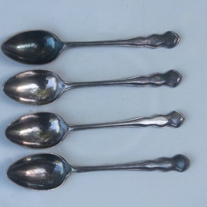 4 Antique Coffee Spoons Tea Spoons Silver Plate