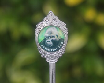 Cuillère vintage du zoo de Paignton, Devon Gorilla, Angleterre, cadeau souvenir