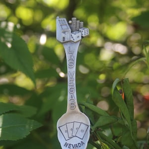 Vintage Pewter Spoon Las Vegas Nevada USA American Souvenir