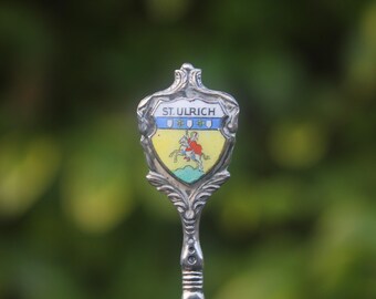 Cuillère en argent massif 800 vintage St Ulrich Autriche souvenir autrichien