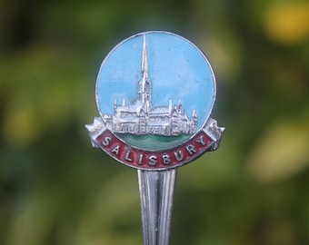 Cuillère vintage cathédrale de Salisbury, Wiltshire, Angleterre, souvenir