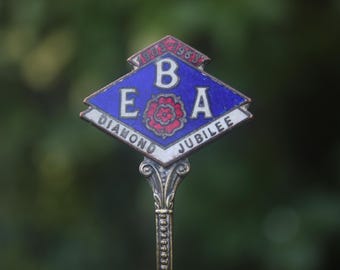 Vintage Löffelschalen, Jubiläumsgeschenk der English Bowling Association 1963, Sport-Souvenir