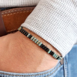 Pulsera personalizada de sobriedad en código Morse, regalo de sobriedad para hombres, fecha de aniversario de sobriedad AA NA, regalo de recuperación de adicciones, regalo de sobriedad de 1 año