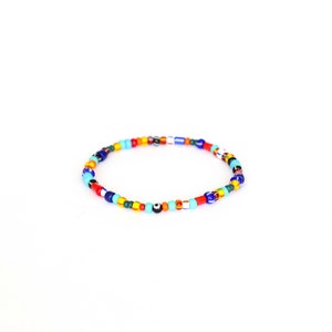 Mens Beaded Bracelet, Colorful Rainbow Beaded Evil Eye Bracelet, Colorful Beaded Rainbow Bracelet for Men, Mens Bracelet, Gift for Him image 3