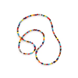 Collier de perles arc-en-ciel coloré, collier de perles de verre pour homme, collier surfer pour homme, collier arc-en-ciel, cadeau danniversaire, collier dété image 3