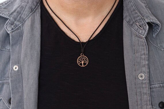 Collier Homme Cuivre Arbre de Vie, Collier Celtique pour Hommes
