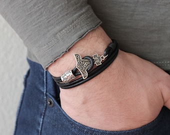 Viking Bracelet Leather | Etsy