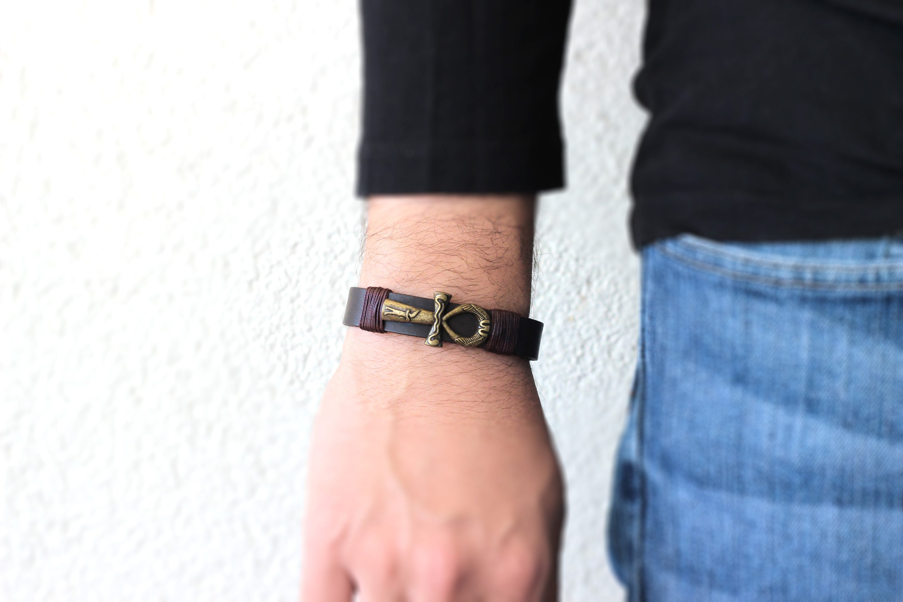 Mens ankh best sale bracelet