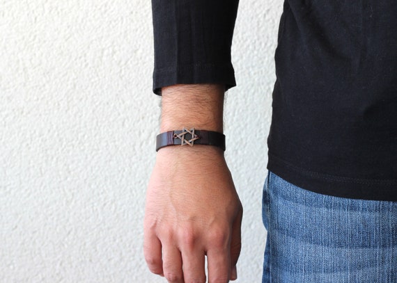 Ysl mens sale leather bracelet