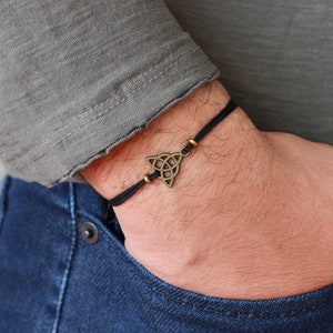 Celtic Knot Triquetra Bracelet, Trinity Knot Bracelet, Celtic Knot Irish Bracelet, Trinity Celtic Jewelry, Mens Friendship Bracelet