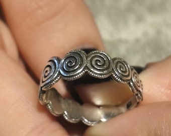 Sterling Silver Spiral Ring, Greek Jewelry