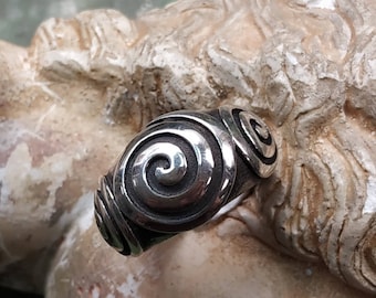 Sterling Silver Spiral Ring, Greek Jewelry, Circle of Life