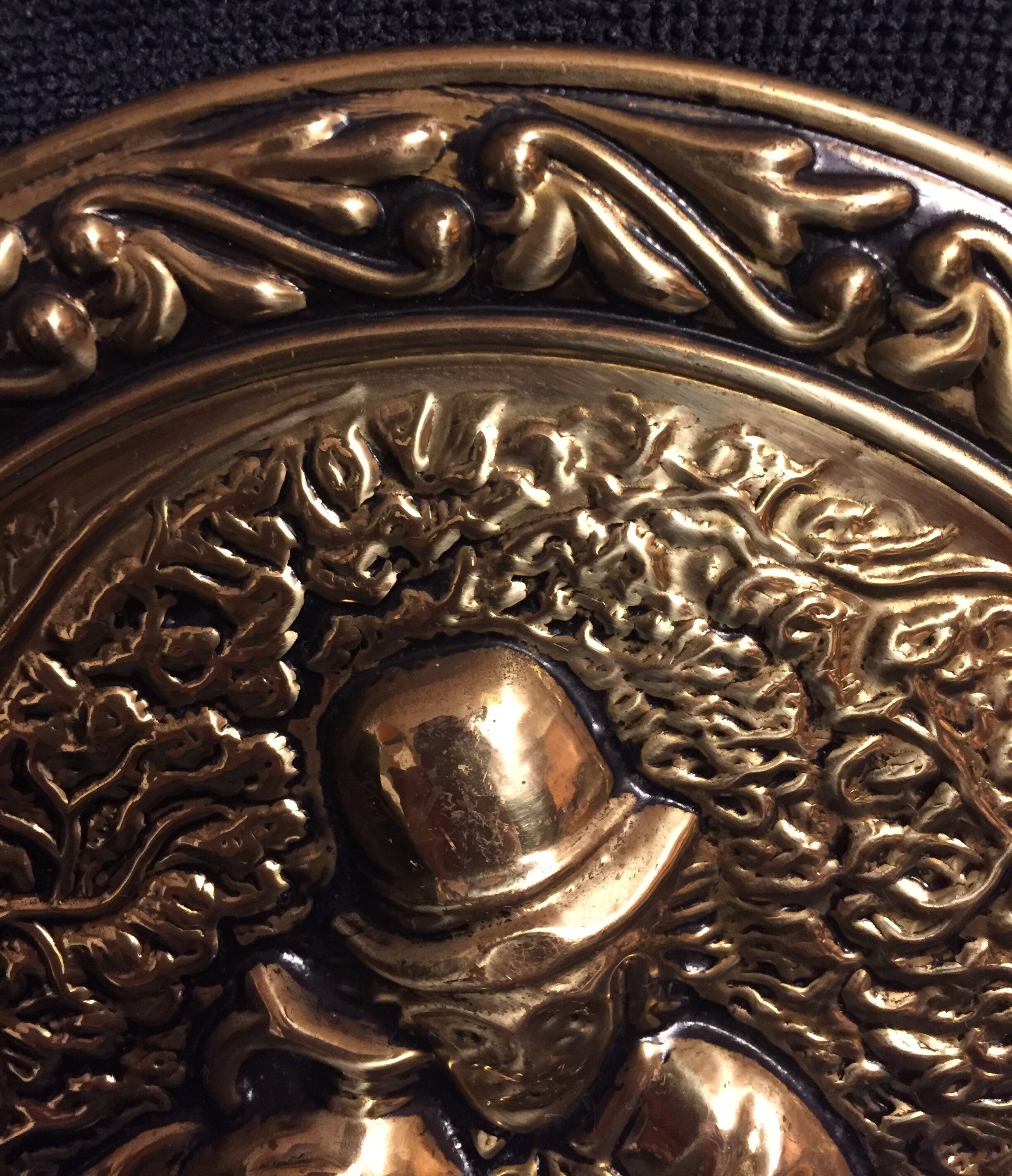 Pair of Embossed Brass Wall Plates from Mid Century 1950's Etsy