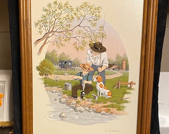 C. Carson Oil Painting Fishing