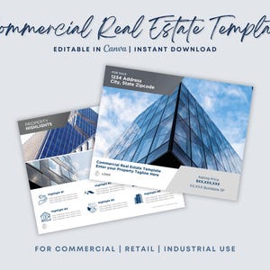 9-Page Commercial Real Estate Flyer Template | Editable Canva Marketing Design | CRE Property Brochure | Digital Download