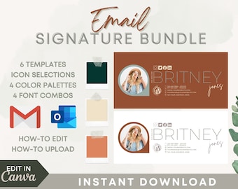 E-Mail Signatur Vorlage | Immobilienmarketing | Bearbeitbare Immobiliensignatur | Gmail-Outlook-Design | Canva Template | Immobilien