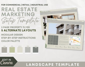 Landscape Commercial Real Estate Setup Template | Canva Digital Template | Real Estate Marketing | Editable Real Estate Template