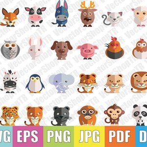 Cute animals 24pcs svg, eps, pdf,jpg,png
