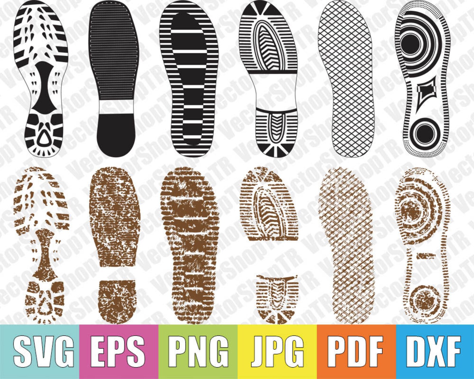 Shoe Print Silhouette Svg Files Png Files Eps Files Pdf - Etsy
