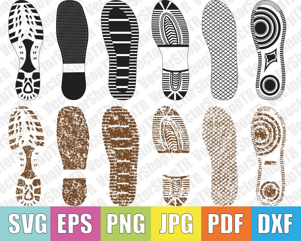Shoe Print Silhouette Svg Files Png Files Eps Files Pdf - Etsy