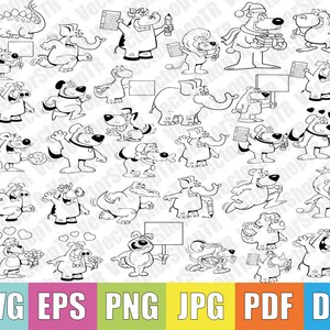 Leuke dieren cartoonsvg, png, pdf, jpg, eps, dxf, t-shirt, clipart