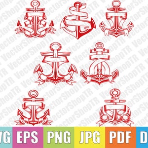Anchors svg, png, pdf, jpg, eps, dxf, t-shirt, clipart