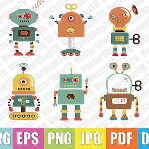 Robots svg, png, pdf, jpg, eps, dxf, t-shirt, clipart