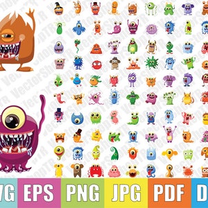 Monster 100pcs svg, png, pdf, jpg, eps, dxf, t-shirt, clipart