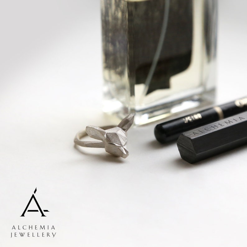 Deer silver ring