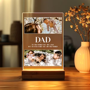 Personalized Dad Lamp | Family Photo Night Light | Gift for Husband or Grandpa | Best Father’s Day Gift | Custom Picture Light