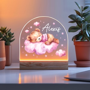 Personalised LED Animal Lamp, Kids Night Light Gift, Safari Jungle Animals Light, Birthday Gifts for Kids, Kids Bedroom Nursery Table Light
