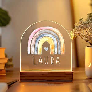 Rainbow Night Light ,Personalized Name Night Light, Baby Room Decor, Bedroom Lamp, Toddler Lamp, Christmas Gift For Kids, Baby Shower Gift