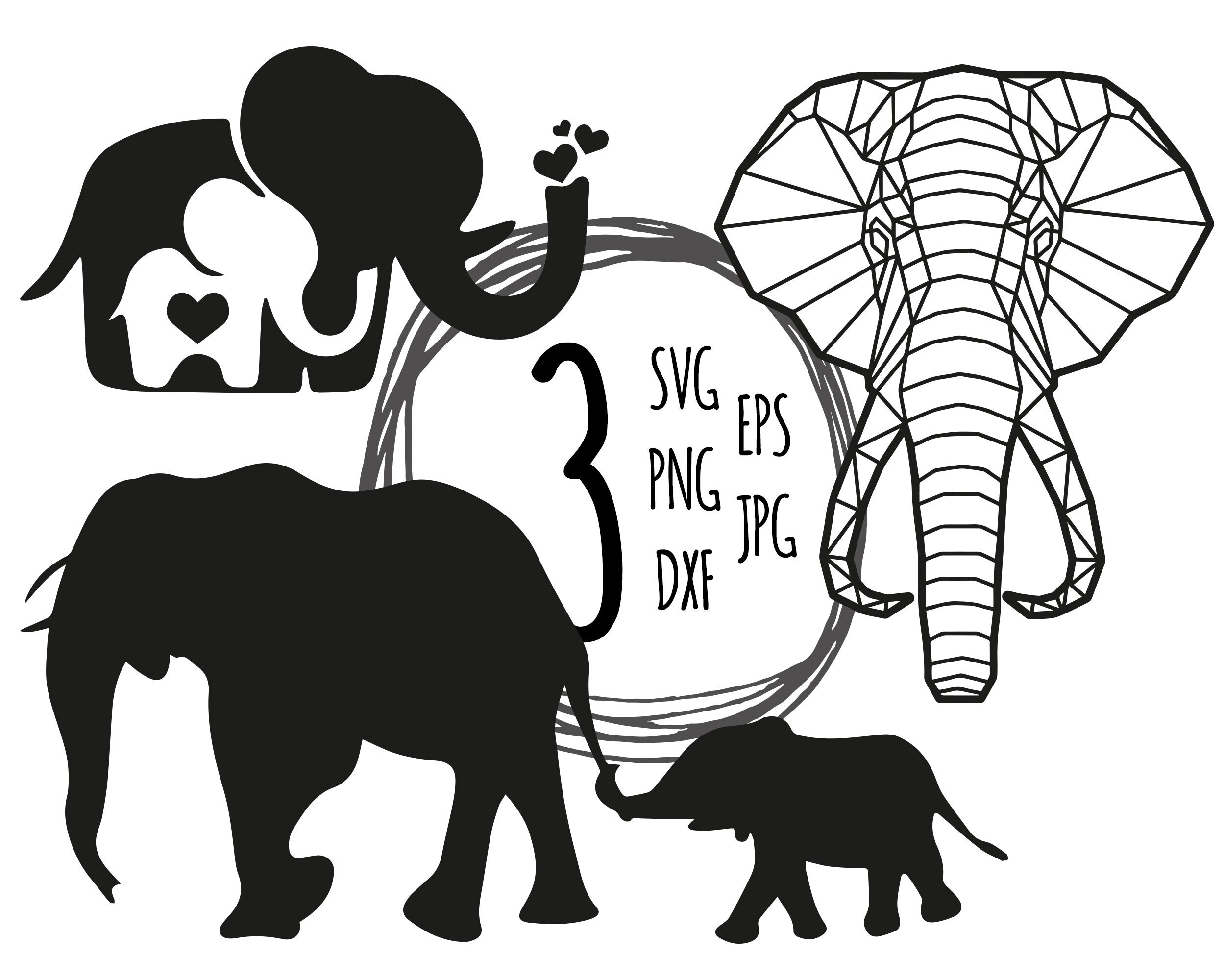 Download Elephant Family Art SVG Bundle Elephant SVG Clipart Elephant | Etsy