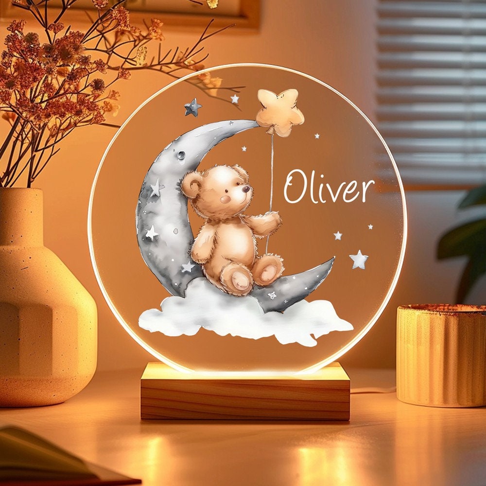 Kid Night Light with Name, Custom Night Light, Baby Night Light Personalized Nursery Gift, Baby Shower Gift, Newborn Gift, 1st Birthday Gift