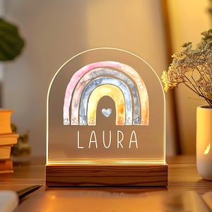 Rainbow Night Light ,Personalized Name Night Light, Baby Room Decor, Bedroom Lamp, Toddler Lamp, Christmas Gift For Kids, Baby Shower Gift