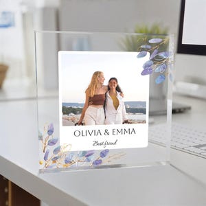 Blocco portafoto in vetro acrilico, blocco portafoto in acrilico personalizzato, foto in vetro di cristallo, regalo di nozze, regalo di laurea, regalo per la festa del papà #6559061