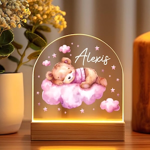 Personalised LED Animal Lamp, Kids Night Light Gift, Safari Jungle Animals Light, Birthday Gifts for Kids, Kids Bedroom Nursery Table Light