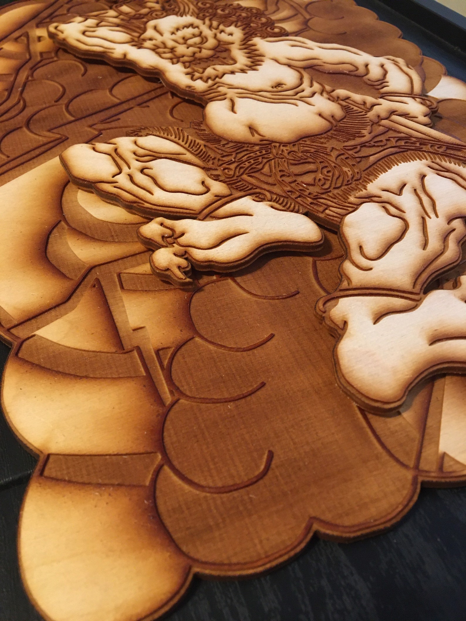 Wooden Japanese art piece Etsy