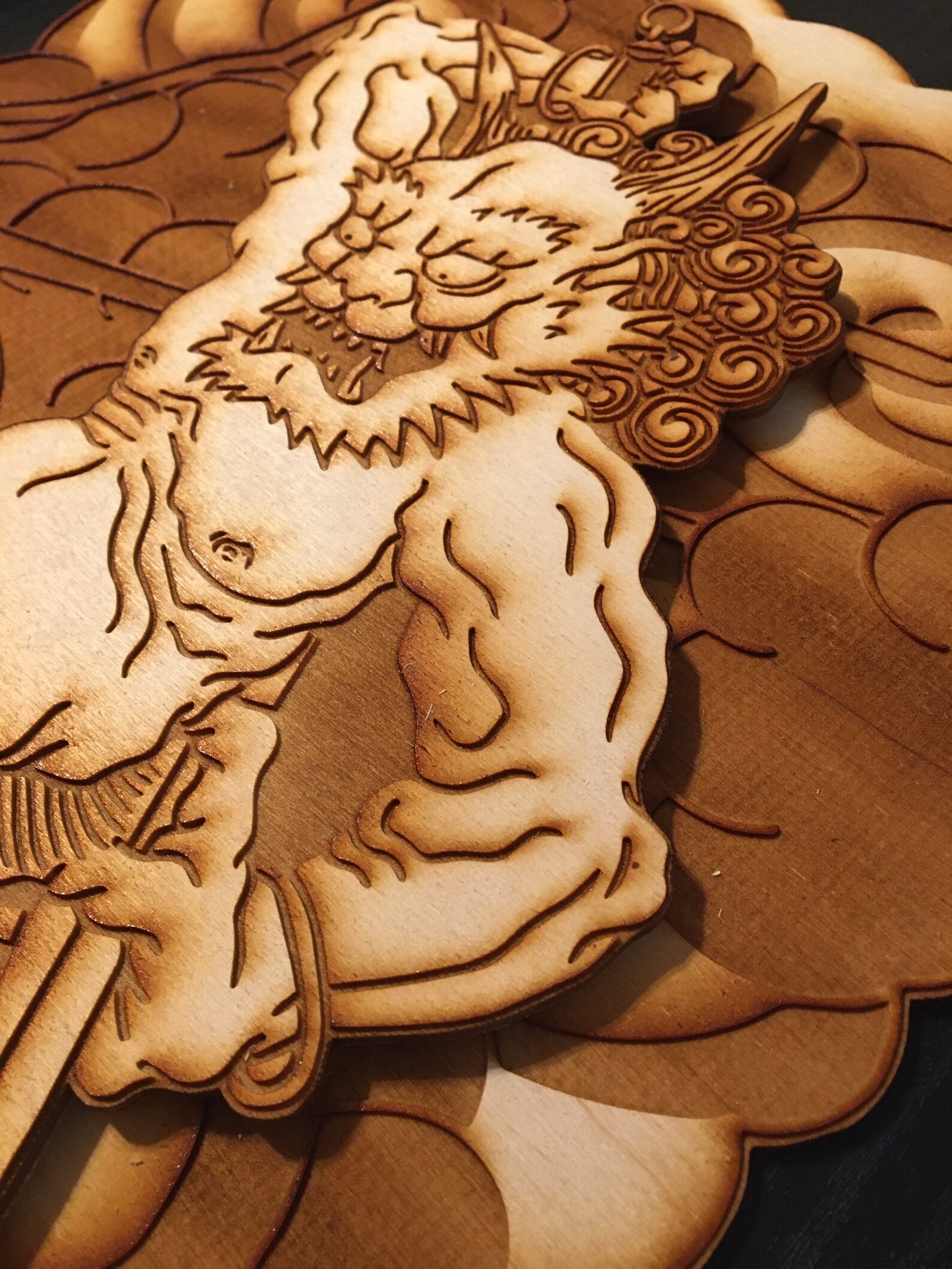 Wooden Japanese art piece Etsy