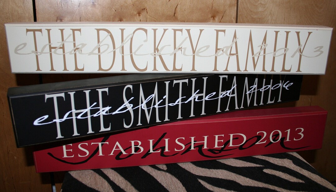 Personalized Signs | Custom Family Signs | Custom Name Blocks | Shelf ...