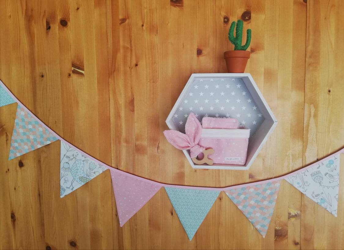 Guirlande de Tissus 9 Fanions Recto Verso