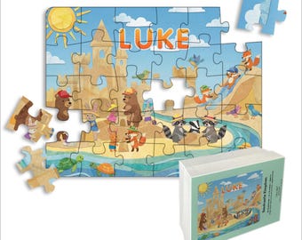 Personalized Puzzle for Kids | Name Puzzle | 30 Piece Jigsaw Puzzle, 14" x 11" (Horizontal/Landscape) | Customized Puzzle | Summer