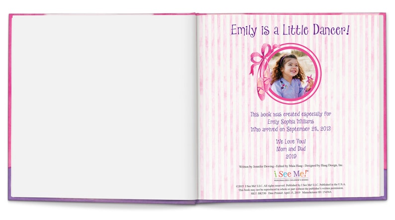 Girl's Dance Gifts Personalized Children's Book Dance Gifts for Girls Birthday Gift for Girls I'm a Little Dance Personalized Book image 2