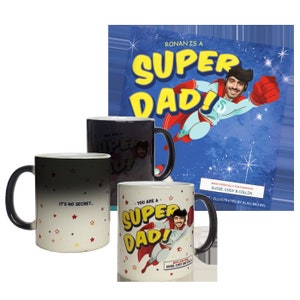 Father's Day Gift Gift for Dad First Father's Day 1st Father's Day Gift Super Dad Personalized Book HARDCOVER MUG SET